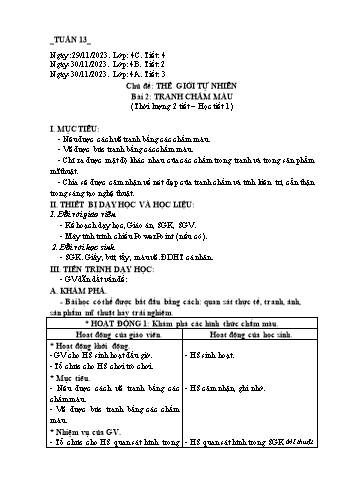 Giáo án Mĩ thuật Lớp 4 (Chân trời sáng tạo) -Tuần 13 - Năm học 2023-2024 - Phạm Thị Thu Huyền