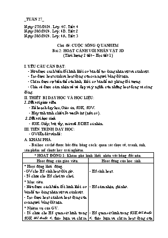 Giáo án Mĩ thuật Lớp 4 (Chân trời sáng tạo) -Tuần 27 - Năm học 2023-2024 - Phạm Thị Thu Huyền