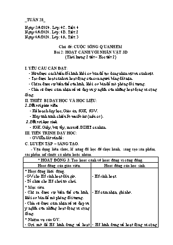 Giáo án Mĩ thuật Lớp 4 (Chân trời sáng tạo) -Tuần 28 - Năm học 2023-2024 - Phạm Thị Thu Huyền