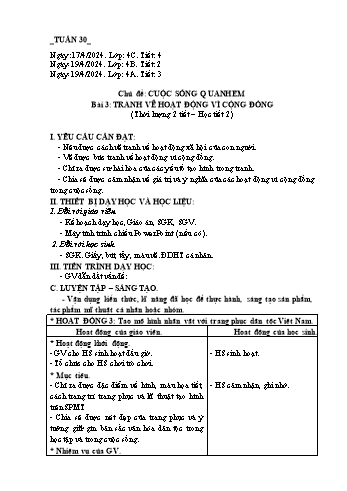 Giáo án Mĩ thuật Lớp 4 (Chân trời sáng tạo) -Tuần 30 - Năm học 2023-2024 - Phạm Thị Thu Huyền