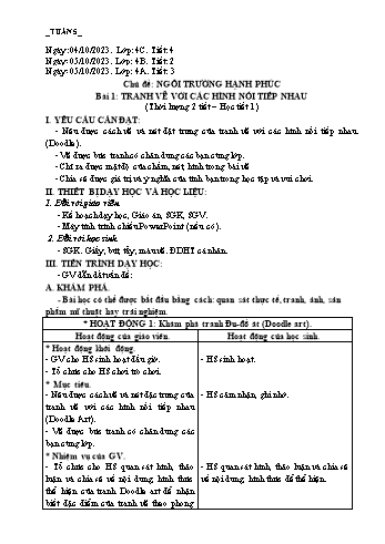 Giáo án Mĩ thuật Lớp 4 (Chân trời sáng tạo) -Tuần 5 - Năm học 2023-2024 - Phạm Thị Thu Huyền
